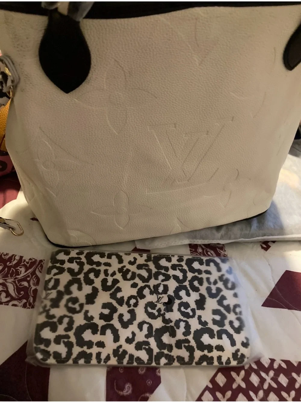 White Women's Leather Tote Bag